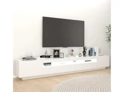 Mueble para TV con luces LED blanco 260x35x40 cm