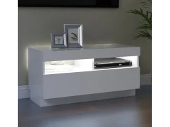 Mueble para TV con luces LED blanco 80x35x40 cm