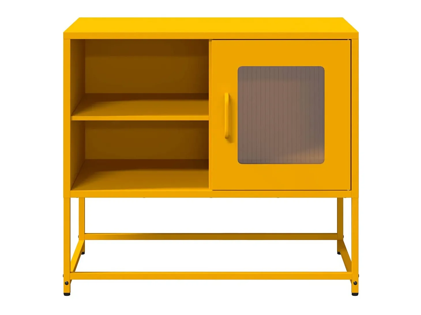 Mueble para TV de acero amarillo mostaza 68x39x60,5 cm