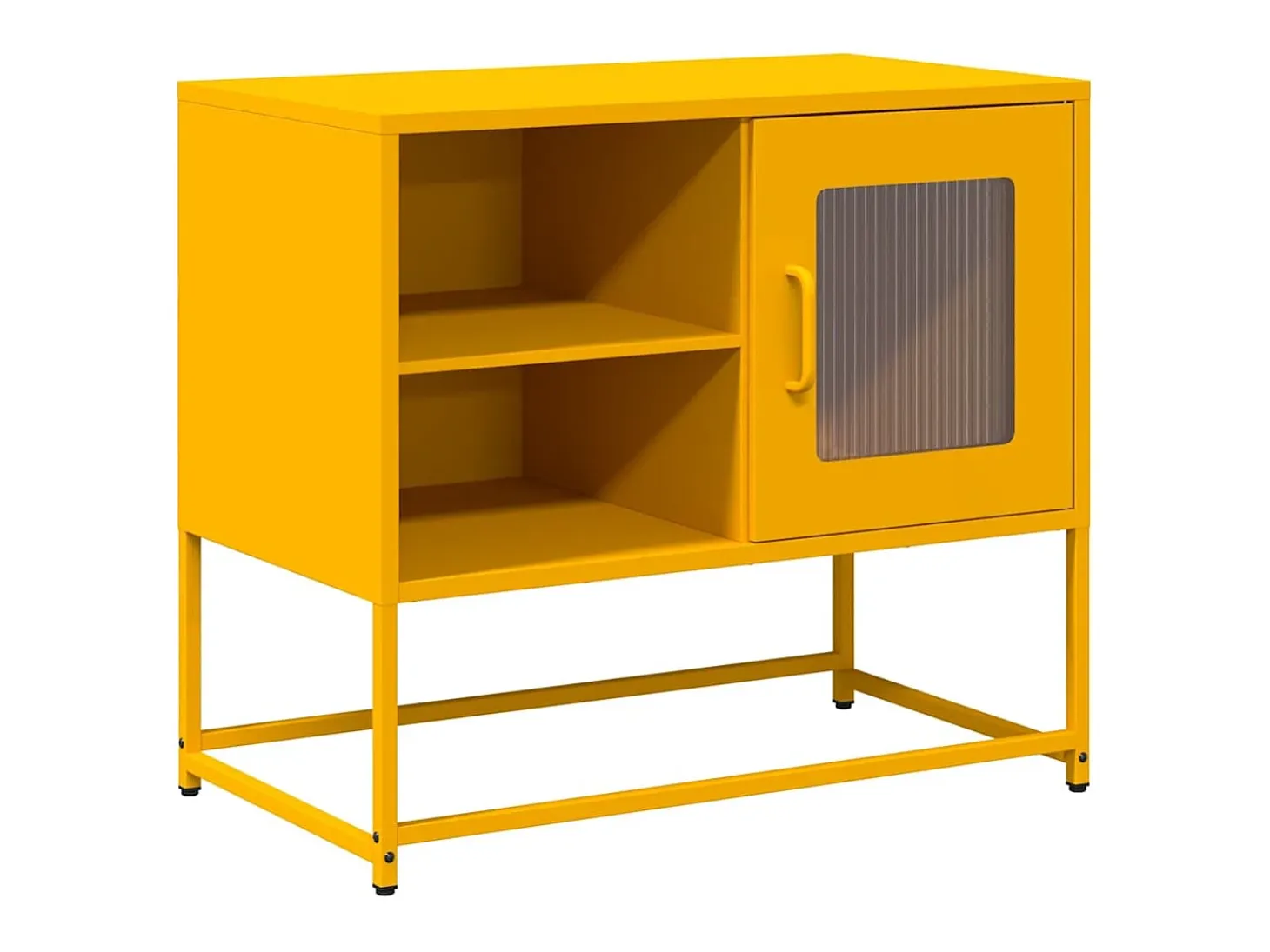 Mueble para TV de acero amarillo mostaza 68x39x60,5 cm