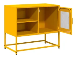 Mueble para TV de acero amarillo mostaza 68x39x60,5 cm