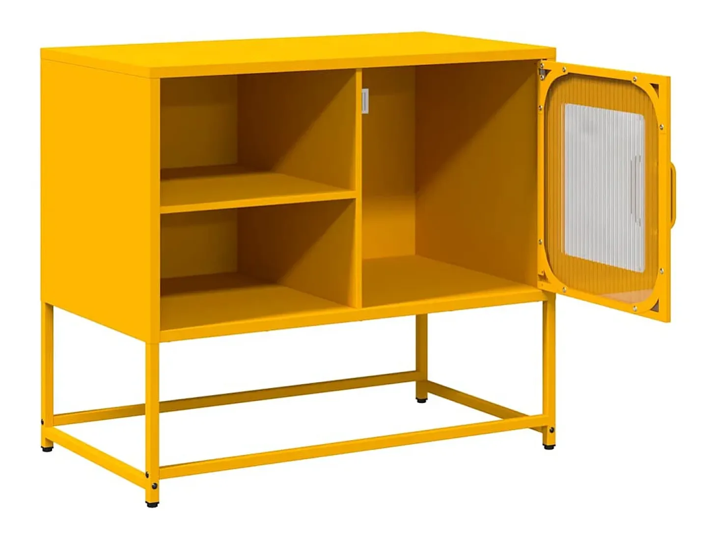 Mueble para TV de acero amarillo mostaza 68x39x60,5 cm