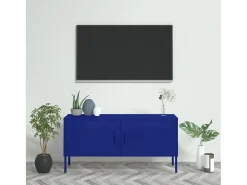 Mueble para TV de acero azul marino 105x35x50 cm