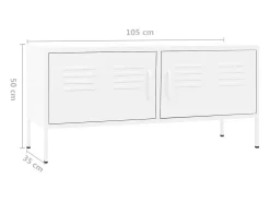 Mueble para TV de acero blanco 105x35x50 cm