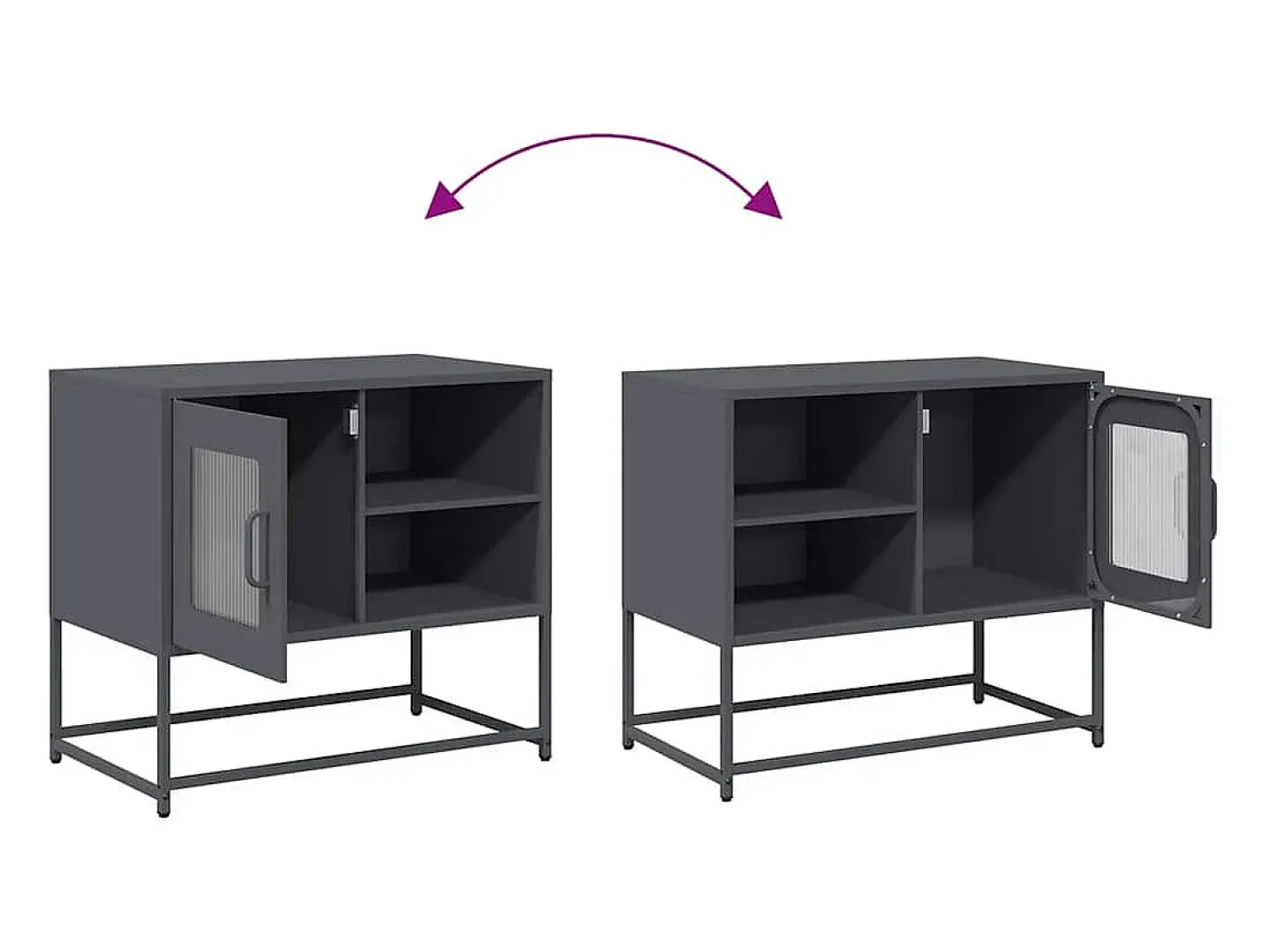 Mueble para TV de acero gris antracita 68x39x60,5 cm