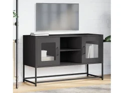 Mueble para TV de acero negro 100,5x39x60,5 cm