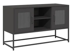 Mueble para TV de acero negro 100,5x39x60,5 cm