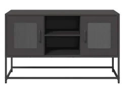 Mueble para TV de acero negro 100,5x39x60,5 cm