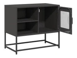 Mueble para TV de acero negro 68x39x60,5 cm