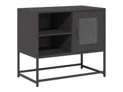 Mueble para TV de acero negro 68x39x60,5 cm