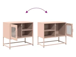 Mueble para TV de acero rosa 68x39x60,5 cm