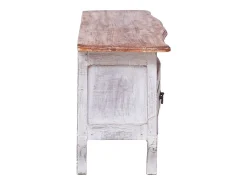 Mueble para TV de madera maciza reciclada blanco 120x30x40 cm