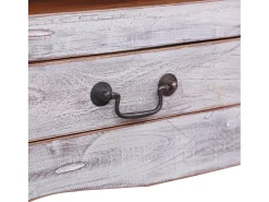 Mueble para TV de madera maciza reciclada blanco 120x30x40 cm