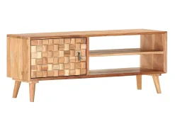 Mueble para TV de madera maciza de acacia 100x30x40 cm