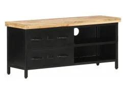 Mueble para TV de madera maciza de mango rugosa 90x30x41 cm