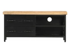 Mueble para TV de madera maciza de mango rugosa 90x30x41 cm
