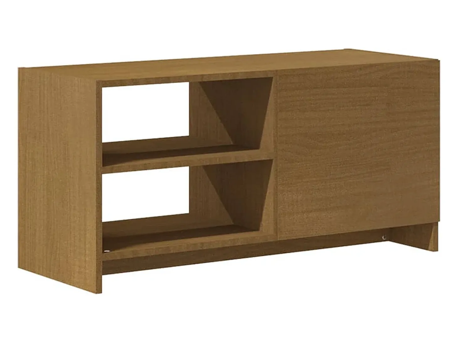Mueble para TV de madera maciza pino marrón miel 80x31x39 cm