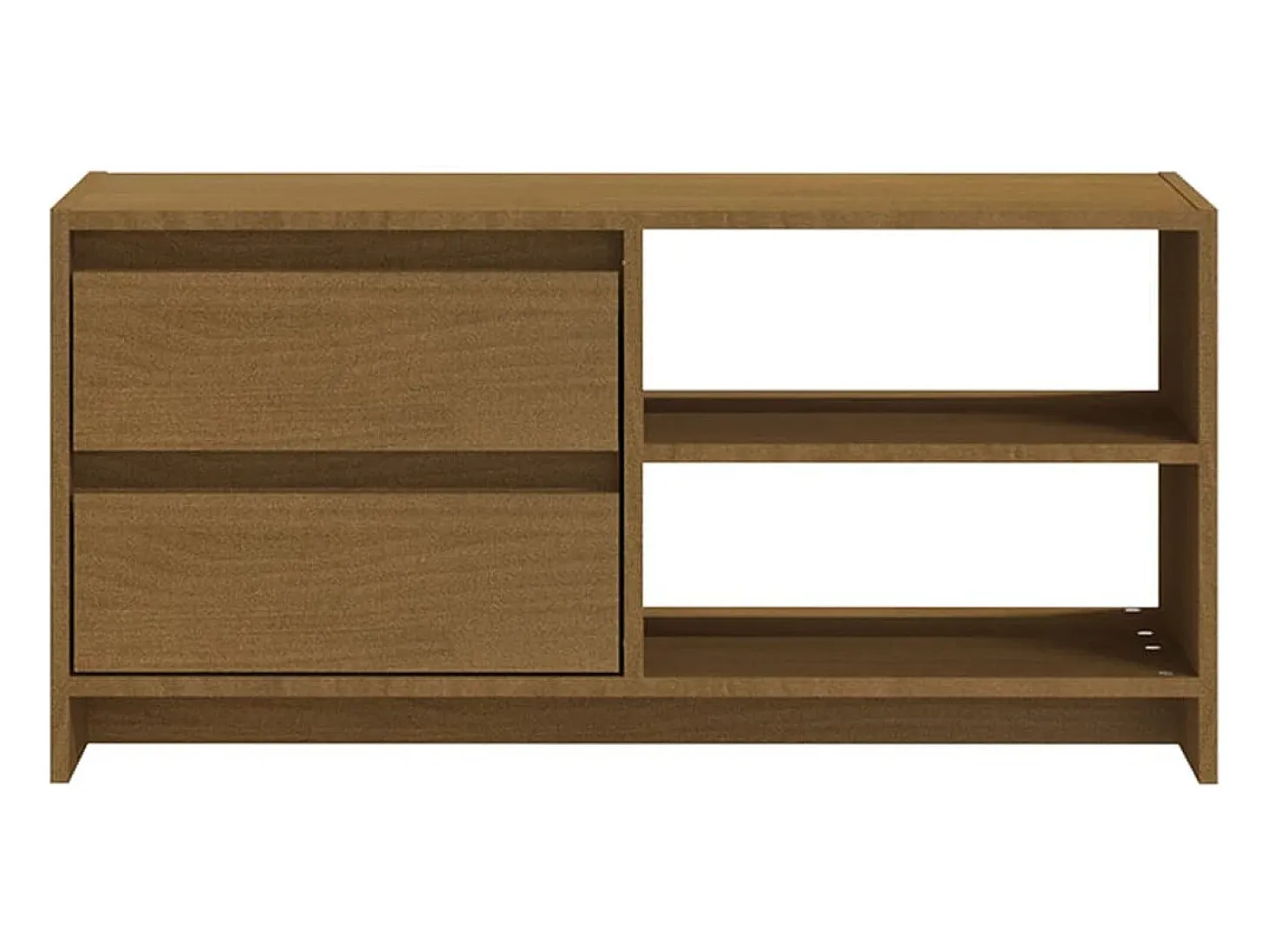 Mueble para TV de madera maciza pino marrón miel 80x31x39 cm