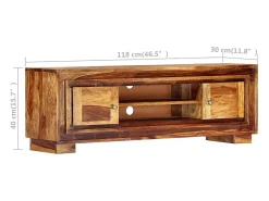 Mueble para TV de madera maciza de sheesham 118x30x40 cm