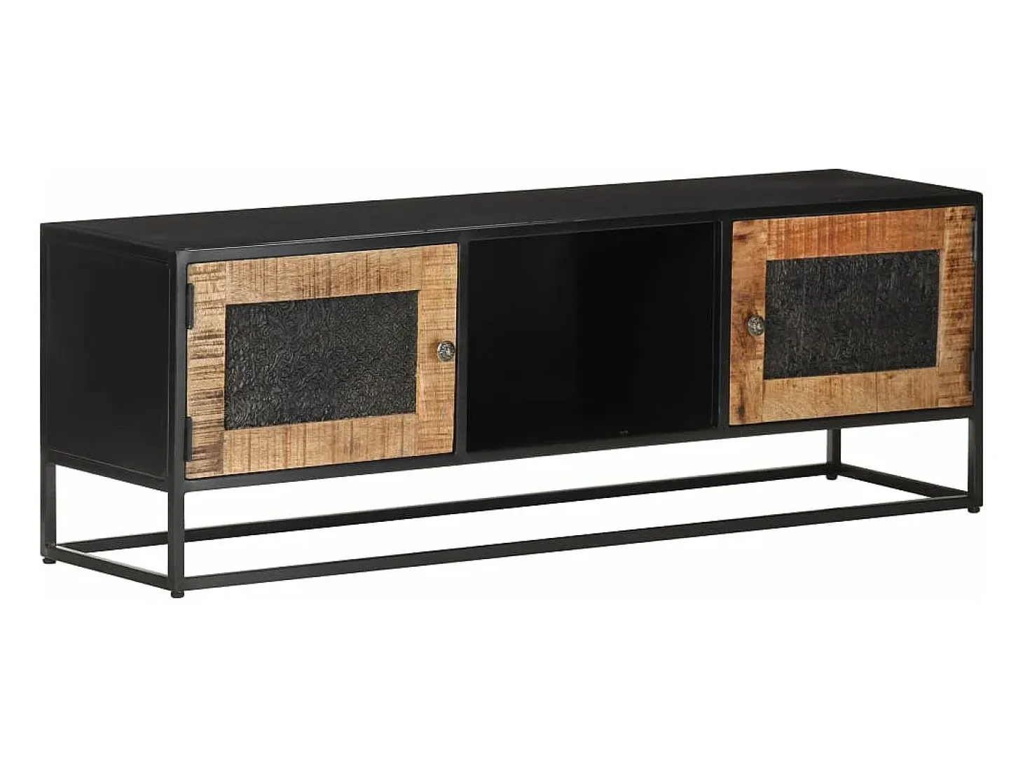 Mueble para TV de madera maciza de mango rugosa 120x30x40 cm