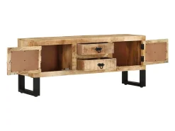 Mueble para TV de madera maciza de mango rugosa 110x30x45 cm