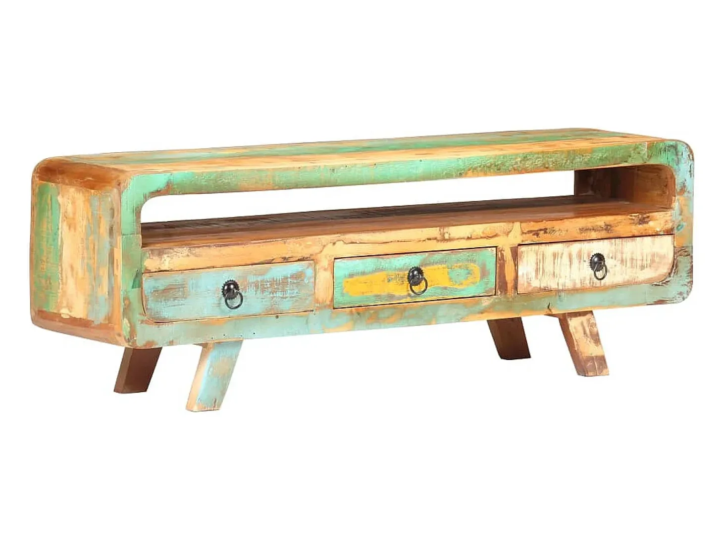 Mueble para TV de madera maciza reciclada 117x30x41 cm