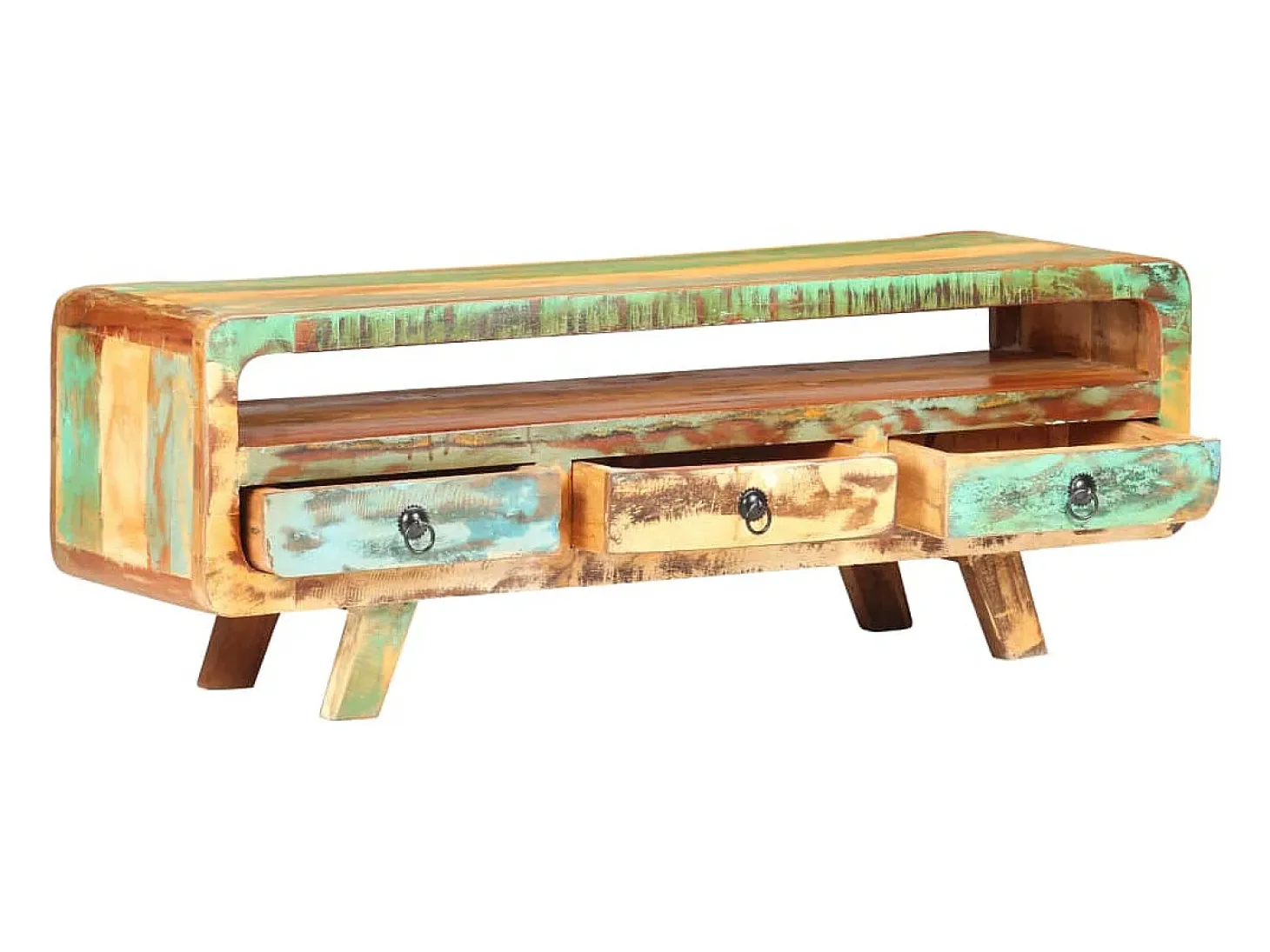 Mueble para TV de madera maciza reciclada 117x30x41 cm