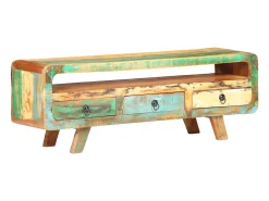 Mueble para TV de madera maciza reciclada 117x30x41 cm