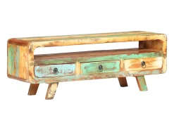 Mueble para TV de madera maciza reciclada 117x30x41 cm
