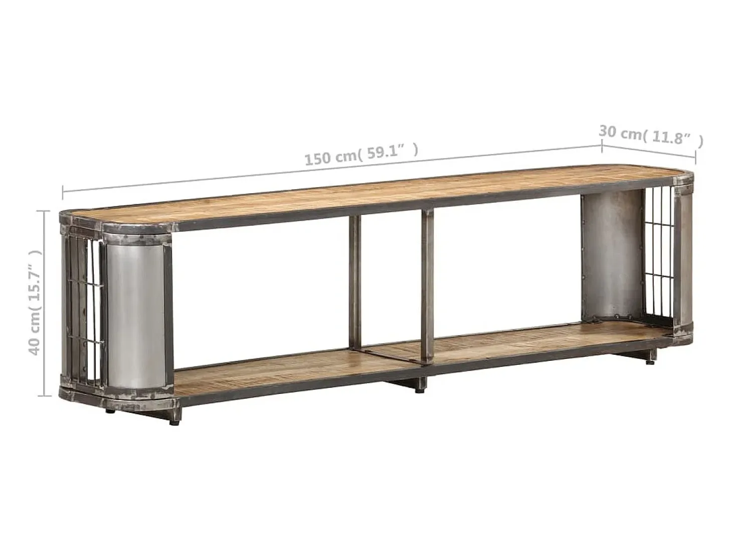 Mueble para TV de madera maciza de mango 150x30x40 cm