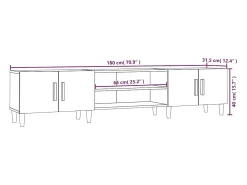 Mueble para TV madera contrachapada blanco 180x31,5x40 cm