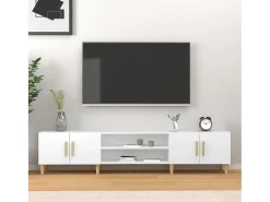 Mueble para TV madera contrachapada blanco 180x31,5x40 cm