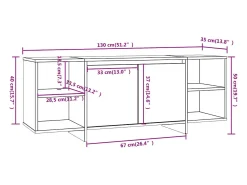 Mueble para TV madera contrachapada blanco 130x35x50 cm