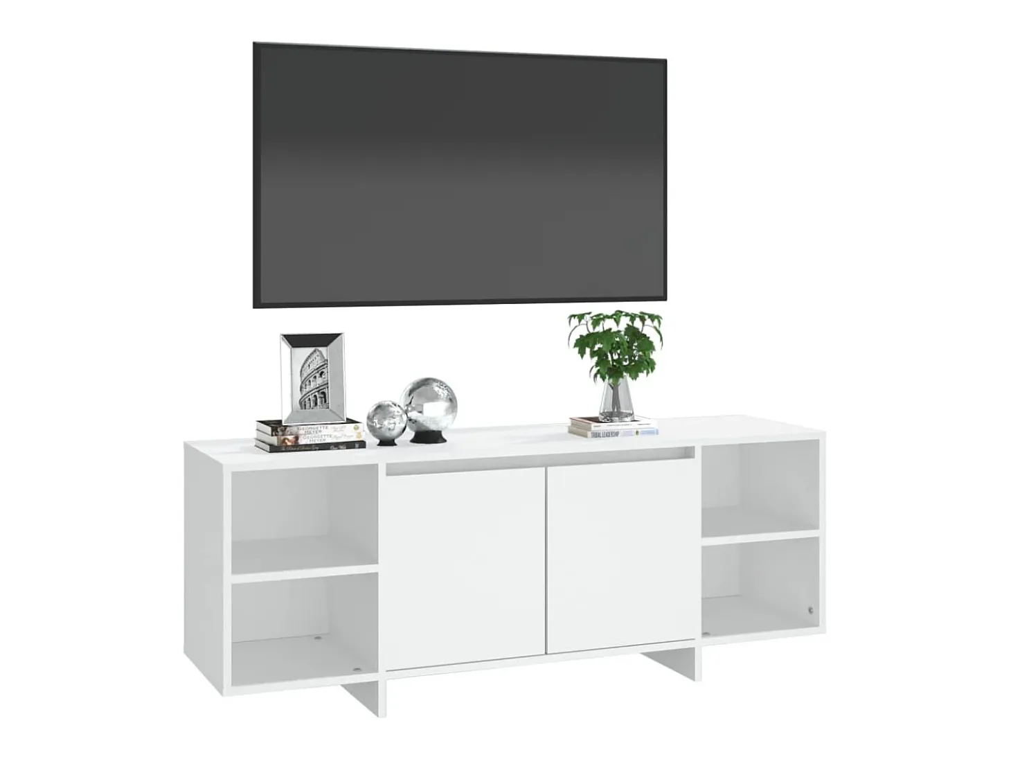 Mueble para TV madera contrachapada blanco 130x35x50 cm