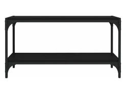 Mueble para TV madera contrachapada y acero negro 80x33x41 cm
