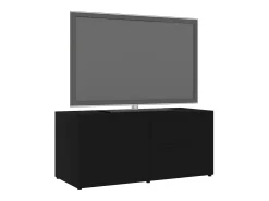Mueble para TV madera contrachapada negro 80x34x36 cm