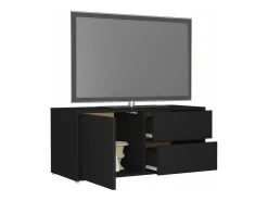 Mueble para TV madera contrachapada negro 80x34x36 cm