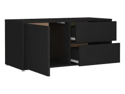 Mueble para TV madera contrachapada negro 80x34x36 cm