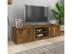 Mueble para TV madera contrachapada roble ahumado 140x40x35,5cm