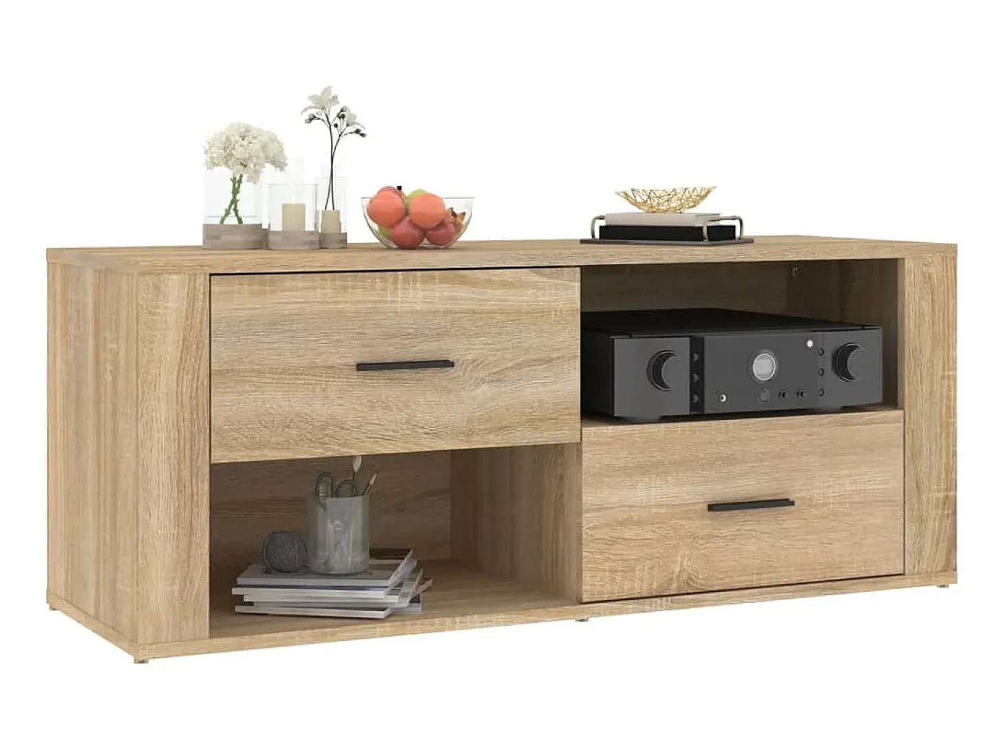 Mueble para TV madera contrachapada color roble 100x35x40 cm ES14582