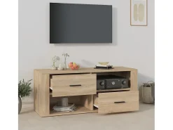 Mueble para TV madera contrachapada color roble 100x35x40 cm ES14582