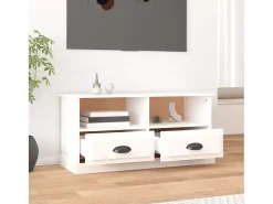 Mueble para TV madera contrachapada blanco 93x35,5x45 cm