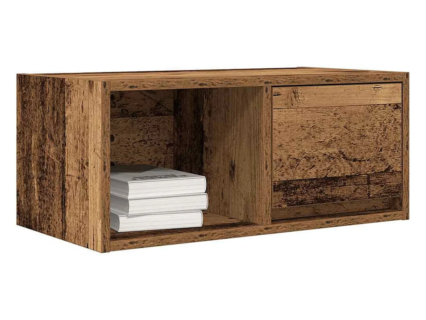 Mueble para TV madera contrachapada envejecida 60x31x25,5 cm