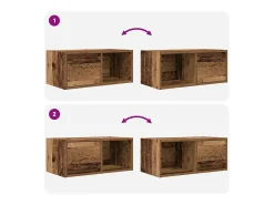 Mueble para TV madera contrachapada envejecida 60x31x25,5 cm
