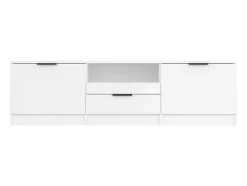 Mueble para TV madera contrachapada blanco 140x35x40 cm