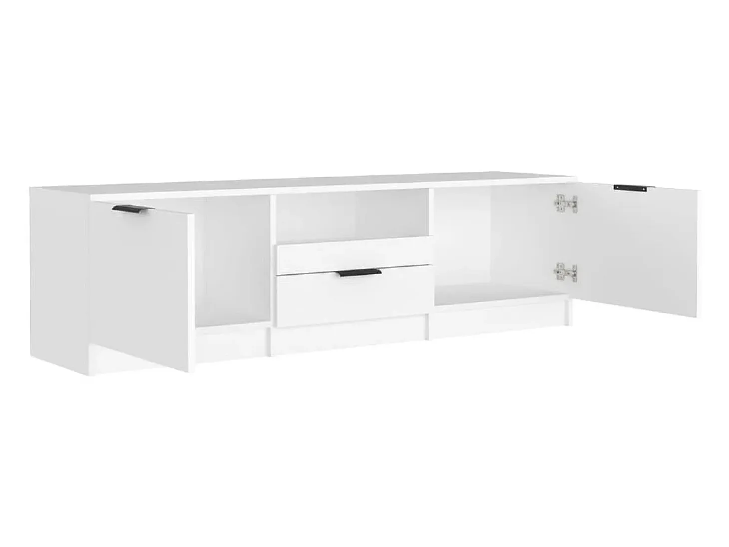 Mueble para TV madera contrachapada blanco 140x35x40 cm