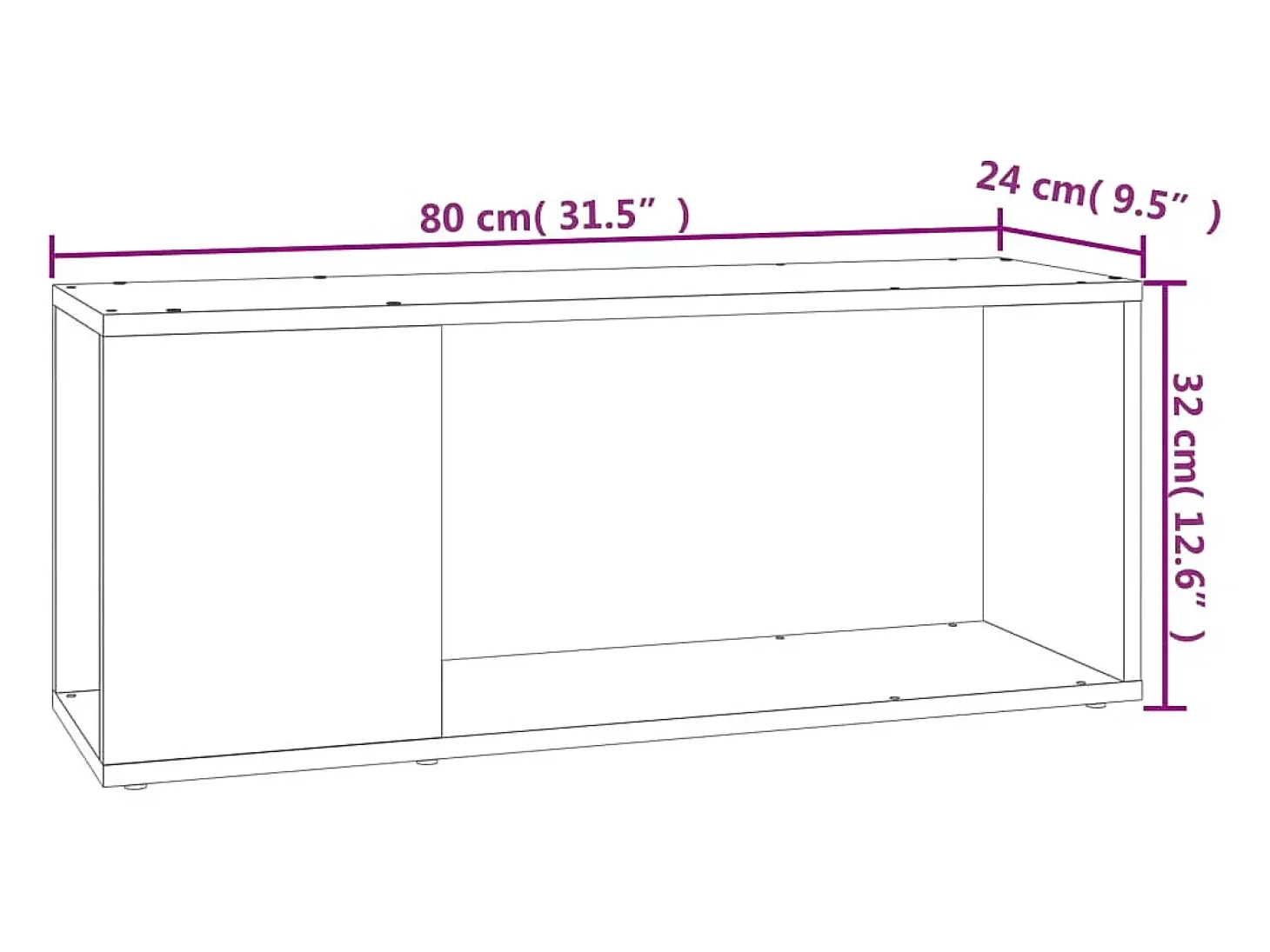 Mueble para TV madera contrachapada blanco 80x24x32 cm
