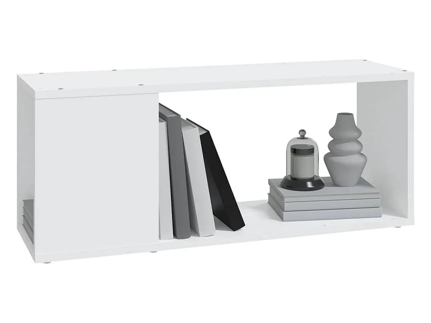 Mueble para TV madera contrachapada blanco 80x24x32 cm
