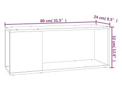 Mueble para TV madera contrachapada negro 80x24x32 cm