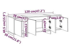 Mueble para TV madera contrachapada blanco 120x30x40,5 cm